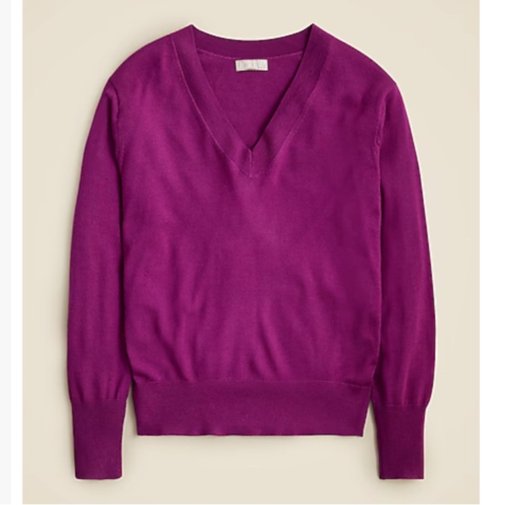 NWT J Crew v-neck sweater in merino wool, women's Medium